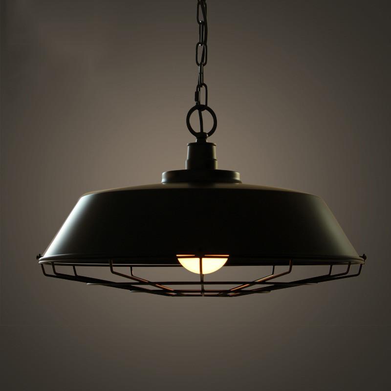Vintage Industrial Pendant Light With Cage Covering Lamp Product Image