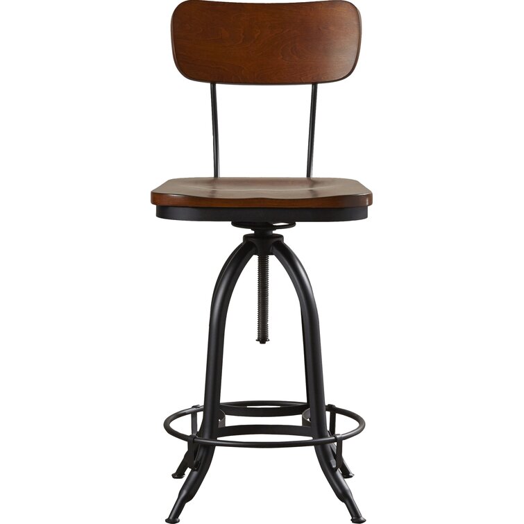 Solid Wood Adjustable Height Bar Stool Product Image