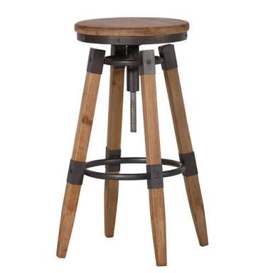 Industrial Adjustable Bar Stool