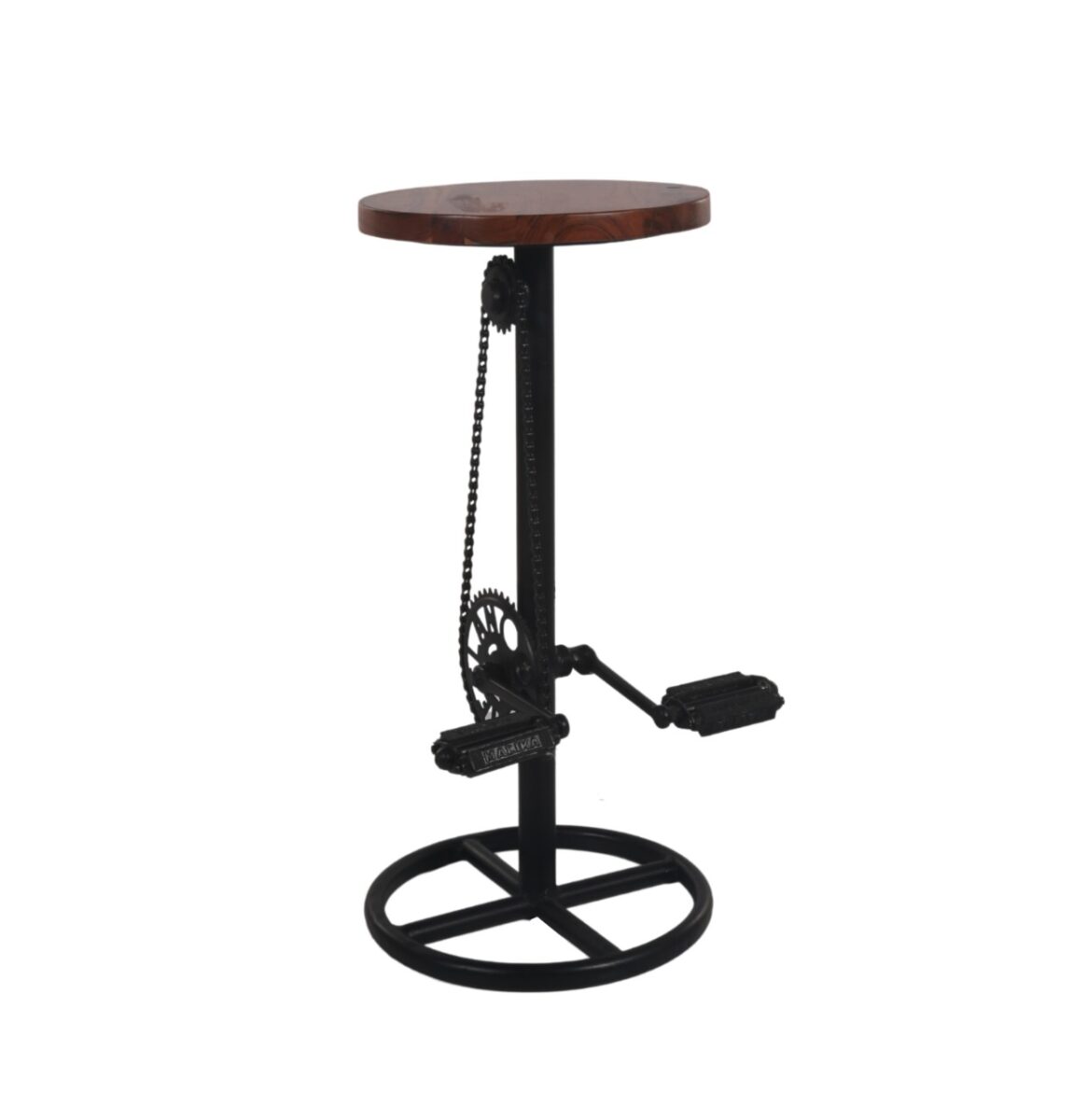 Wooden & Iron Pedal Bar Stool Product Image